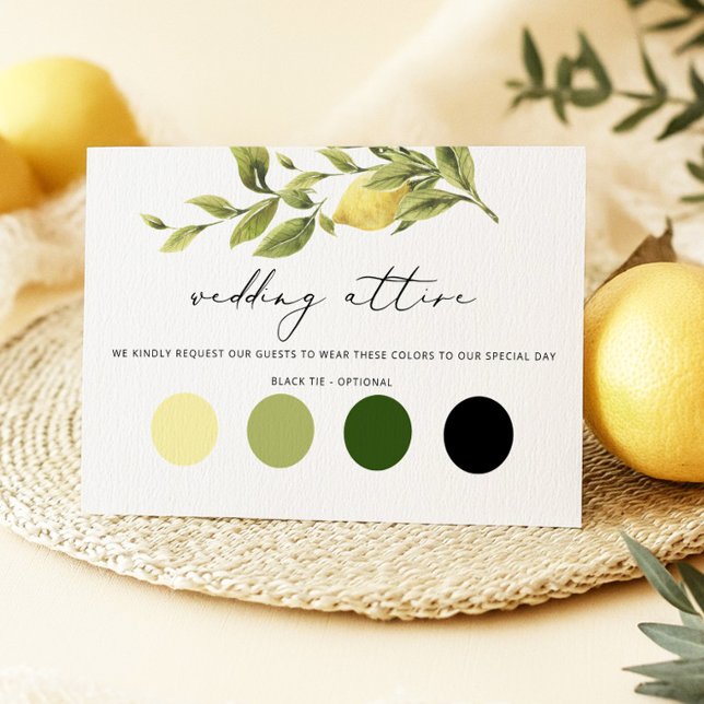 Lemon Amalfi Coast Wedding Attire Enclosure Card (Creator Uploaded)