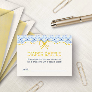 Lemon Amalfi Diaper Raffle Enclosure Card