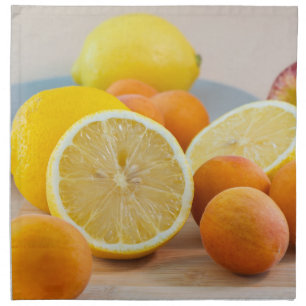 Lemon And Apricots Food Photography Still Life Cloth Napkin