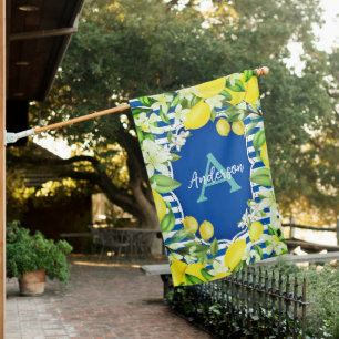 Lemon and Blue Spring House Flag