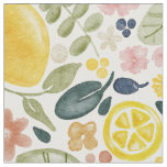 Lemon and floral botanical fabric