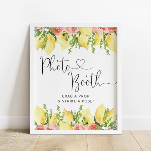 Lemon and Floral Wedding Photo Booth Sign