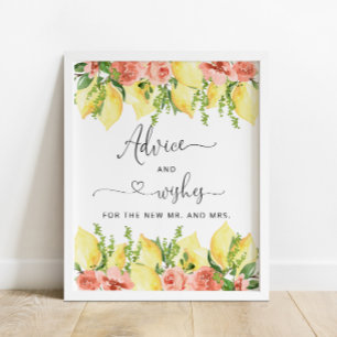 Lemon and Flowers Advice For The Bride And Groom Poster