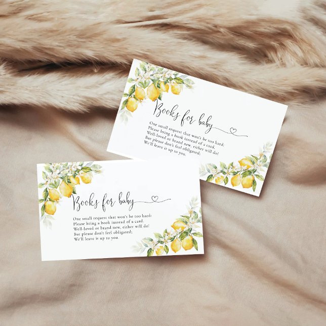 Lemon and Greenery Books For Baby Enclosure Card (Creator Uploaded)
