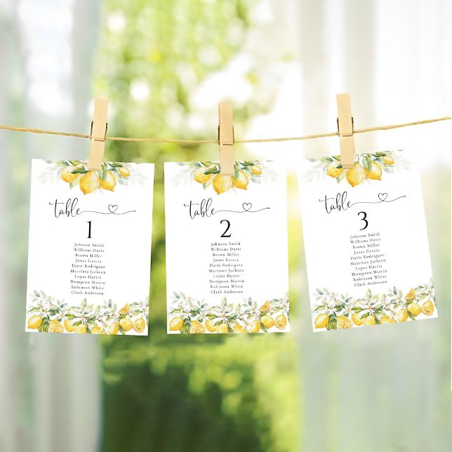 Lemon and Greenery Citrus Table Seating Chart (Creator Uploaded)