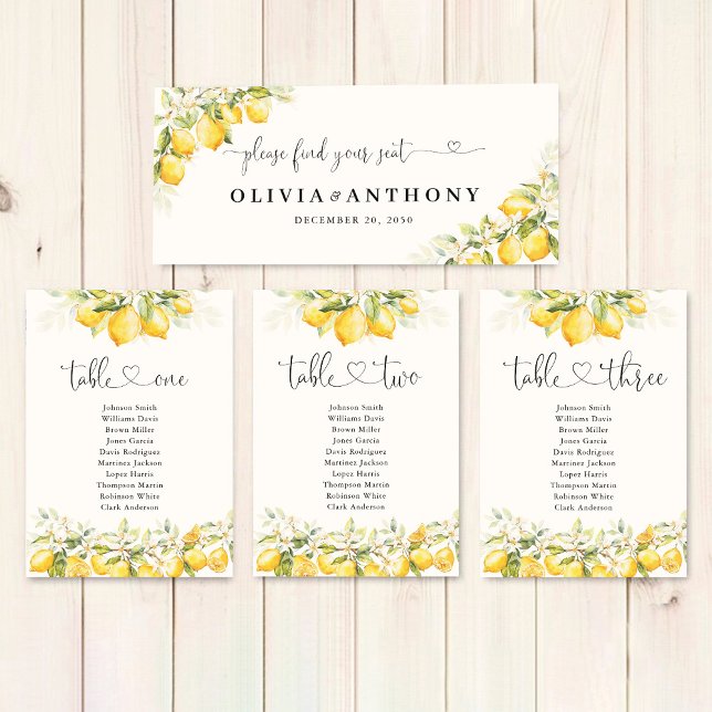 Lemon and Greenery Citrus Wedding Head Table Sign (Creator Uploaded)