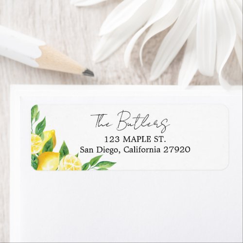 Lemon and Greenery Return Address Labels