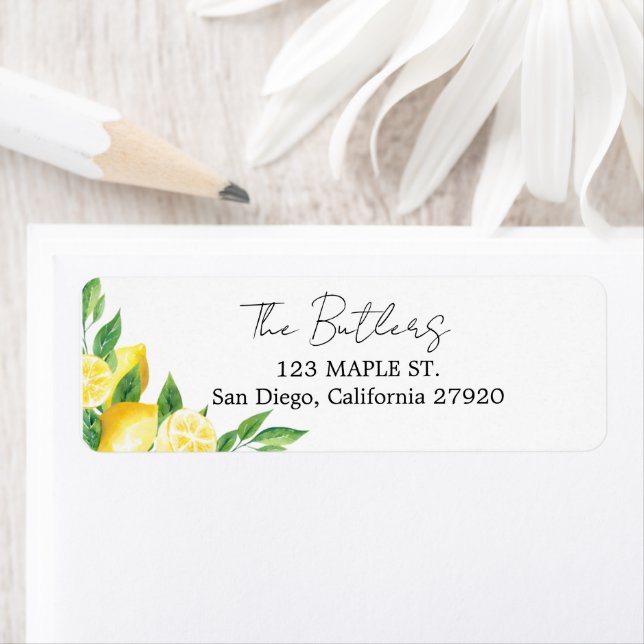 Lemon and Greenery Return Address Labels (Insitu)