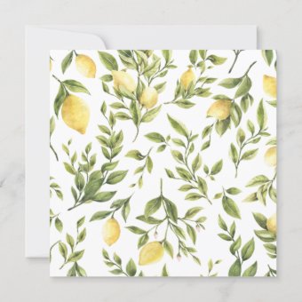 Lemon and Greenery Wreath Bridal Shower Invitation | Zazzle