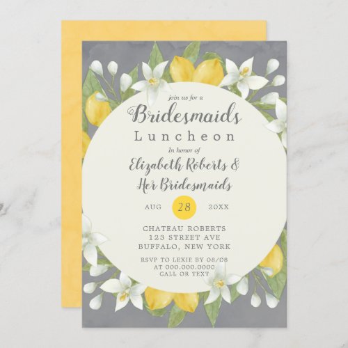 Lemon and Grey Watercolor Bridesmaids Luncheon