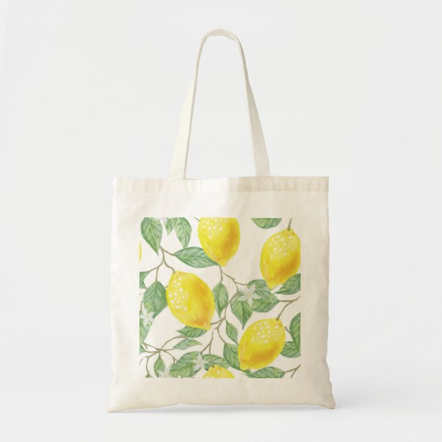 Lemon and leaf tote bag (Front)