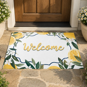 Lemon and Leaf Welcome Doormat