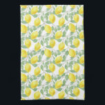 Lemon and Leaves Pattern Kitchen Towel<br><div class="desc">A cute fresh lemons and leaves pattern for your kitchen decor in a watercolor style. Perfect for summer,  or farm house and cottage kitchen decor.</div>