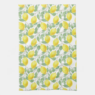 Lemon and Leaves Pattern Kitchen Towel