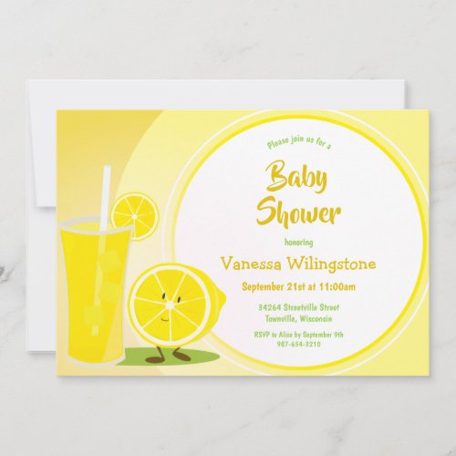 Lemon and Lemonade Baby Shower Invitation