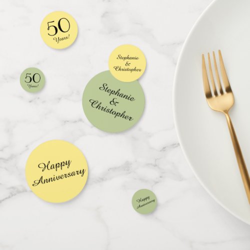 Lemon and Lime 50th Anniversary Table Decoration Confetti