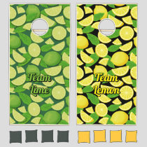 Lemon and Lime Background Cornhole Set