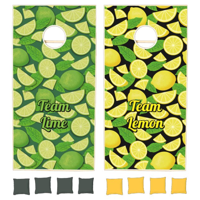 Lemon and Lime Background Cornhole Set (Set)