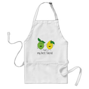 Lemon and Lime Best Friends BFF Lemon Art Besties Adult Apron
