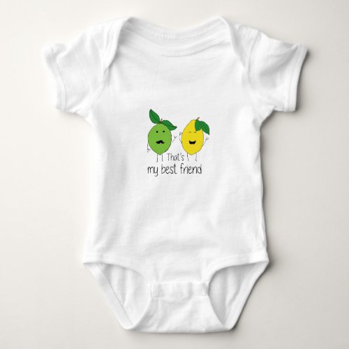 Lemon and Lime Best Friends BFF Lemon Art Besties Baby Bodysuit