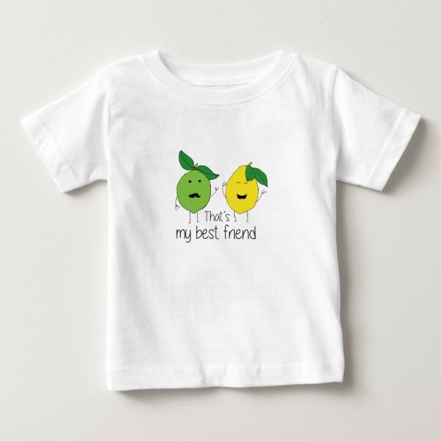 Lemon and Lime Best Friends BFF Lemon Art Besties Baby T-Shirt (Front)