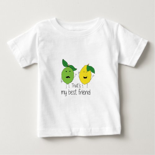 Lemon and Lime Best Friends BFF Lemon Art Besties Baby T_Shirt