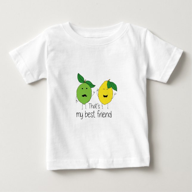 Lemon and Lime Best Friends BFF Lemon Art Besties Baby T-Shirt (Front)
