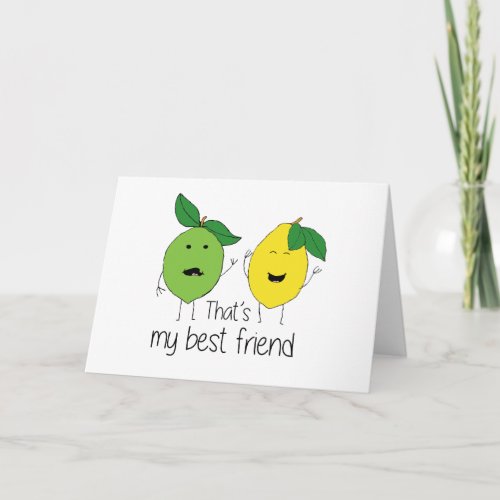 Lemon and Lime Best Friends BFF Lemon Art Besties Card