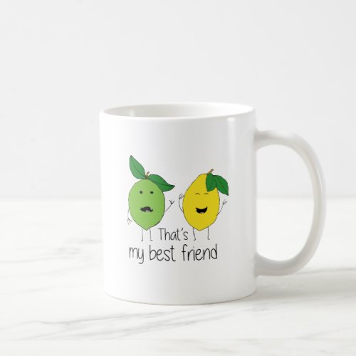 Lemon and Lime Best Friends BFF Lemon Art Besties Coffee Mug