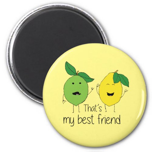 Lemon and Lime Best Friends BFF Lemon Art Besties Magnet