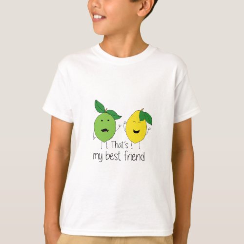 Lemon and Lime Best Friends BFF Lemon Art Besties T_Shirt