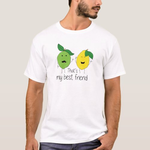 Lemon and Lime Best Friends BFF Lemon Art Besties T_Shirt