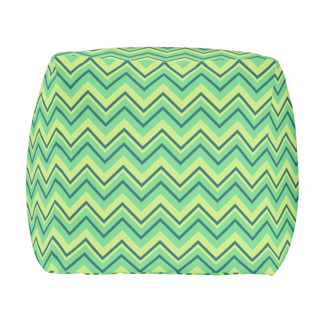 lemon and lime chevron zigzag pouf (Back)