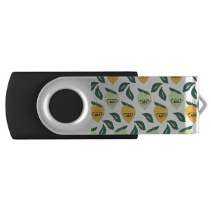 Lemon and Lime Citrus Cartoon Illustration Flash Drive