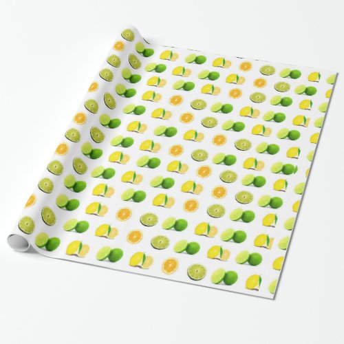 Lemon and Lime Green and Yellow Striped Gift Wrap