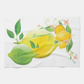 Lemon And Lime Kitchen Towel by MargaretStore at Zazzle