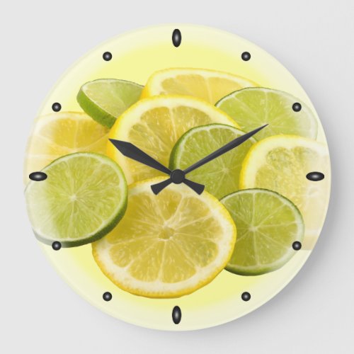 Lemon and Lime Large Clock
