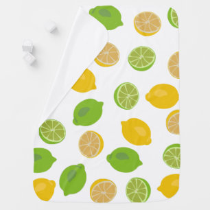 Lemon and Lime Pattern Baby Blanket