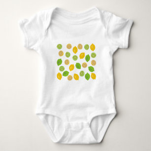 Lemon and Lime Pattern Baby Bodysuit