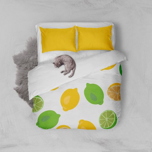 Lemon and Lime Pattern Duvet Cover