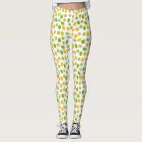 Seamless Front Striped Leggings Lemon Lime (Custom-Made)