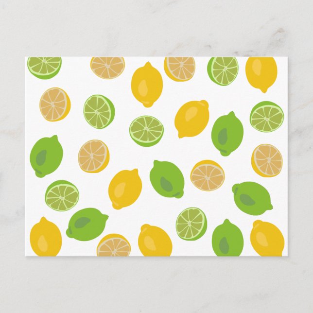 Lemon and Lime Pattern Postcard (Front)