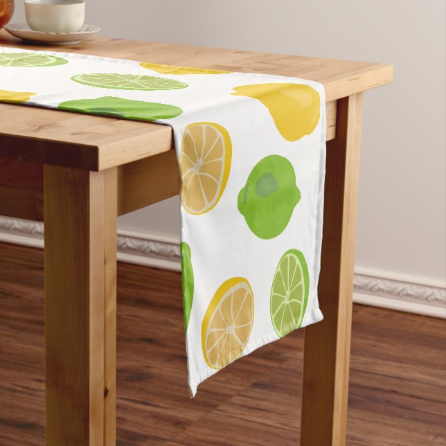 Lemon and Lime Pattern Short Table Runner (In Situ)