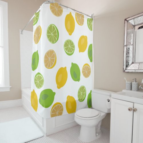 Lemon and Lime Pattern Shower Curtain
