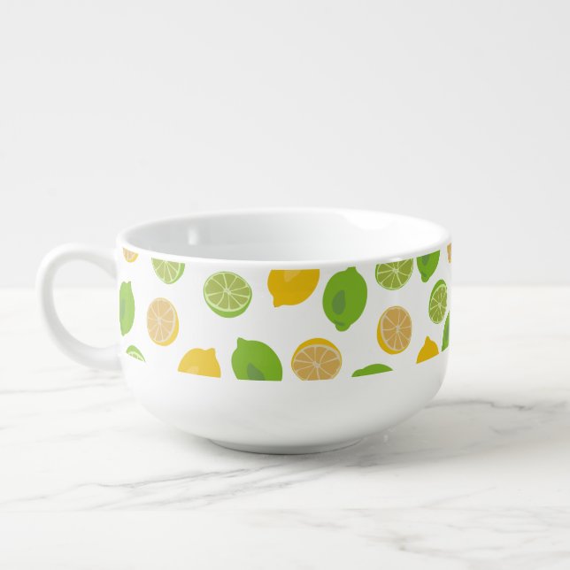 Lemon and Lime Pattern Soup Mug (Right)
