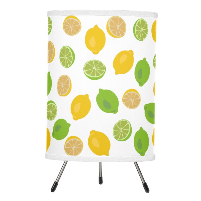 Lemon and Lime Pattern Tripod Lamp (Front)