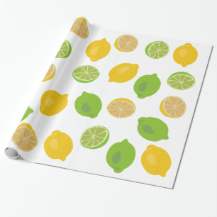 Lemon and Lime Pattern Wrapping Paper