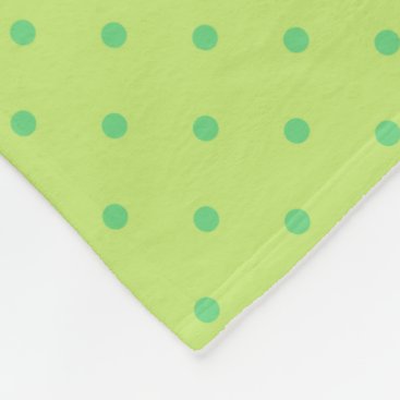 lemon and lime polka dots fleece blanket