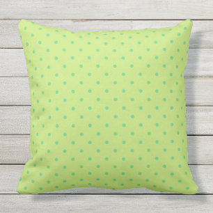 lemon and lime polka dots outdoor pillow