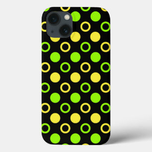 Lemon and Lime Rings and Polka Dots by STaylor iPhone 13 Case